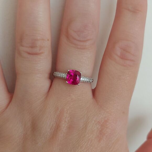 2.2 Carat Ruby Ring 925 Sterling Silver - Picture 5 of 12